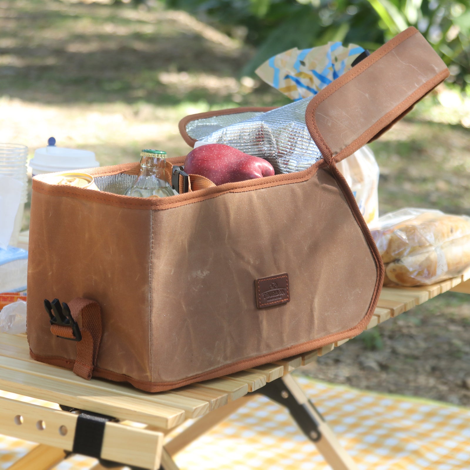 Canvas Brown Insulated Trunk Cooler Storage Bag M372027