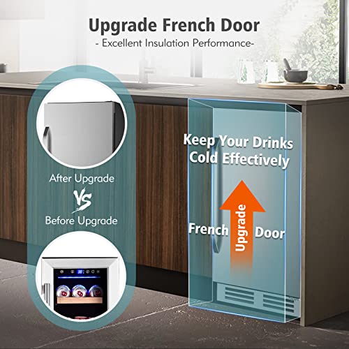 35L 250 Counts Electric Cigar Humidor Cabinet with Digital LED Screen G67270