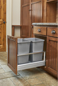 Double Trash Pullout 35 Quart Silver O888434
