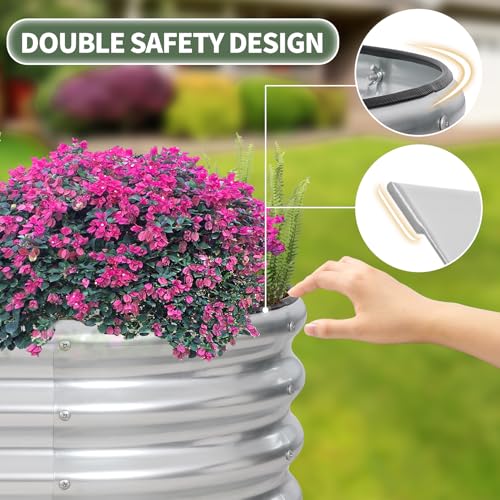 Green Galvanized Raised Garden Bed B2404