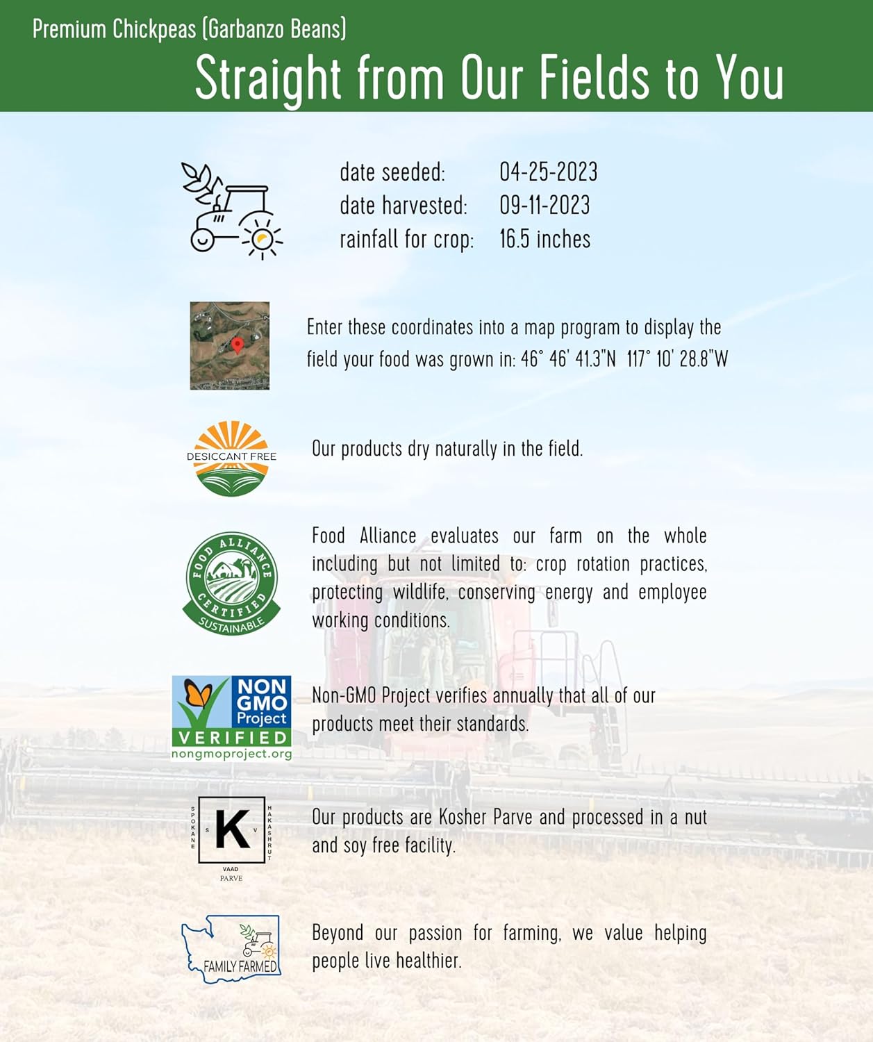 25 lbs Bulk Dried Chickpeas Garbanzo Beans E6933