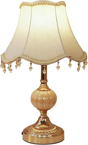 Classical Table Lamp with Fabric Drum Shade and Gold Base P3654