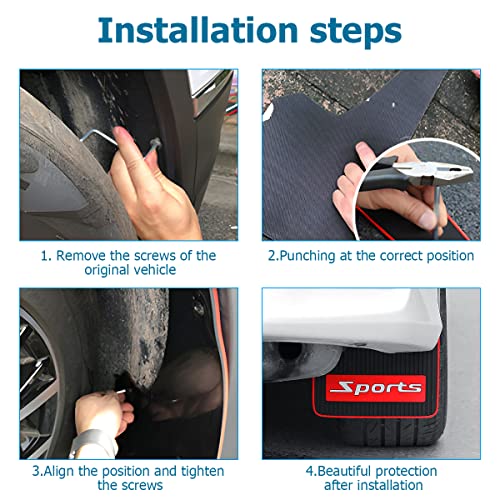 2Pcs PVC Black Mud Flaps Fender Splash Guards with Hardware R2069