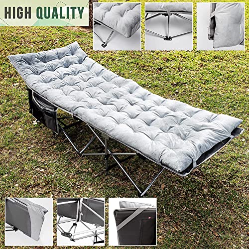2 Pack Heavy Duty Folding Camping Cot with Mattress S2206