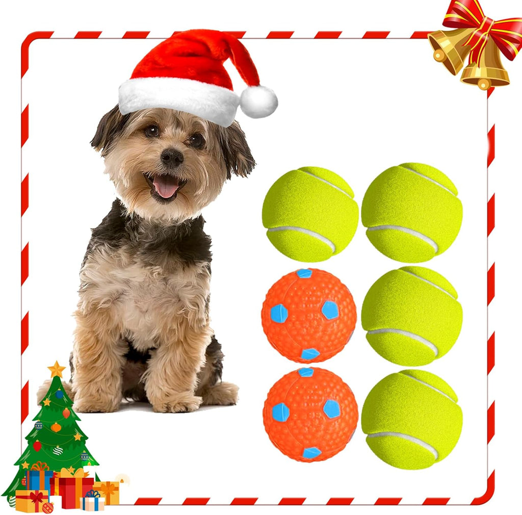 6 Pcs 1.97" Diameter Mini Tennis Balls for Dogs K984957