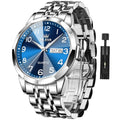 Stainless Steel Analog Quartz Date Luminous Wrist Watch G8072