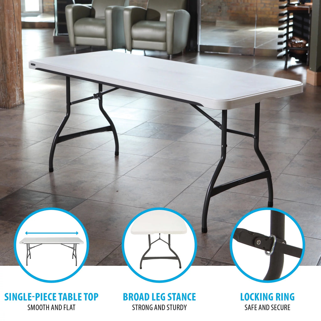 White Granite Set of 4 Rectangle Folding Table E167