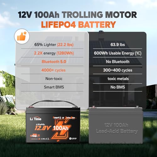 12V 100Ah Group 31 Bluetooth LiFePO4 Battery B707