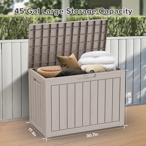 75 Gallon Waterproof Resin Deck Box with Wheels R8985