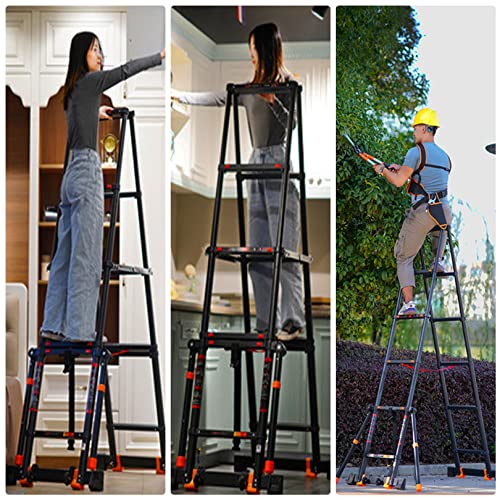 Telescoping Ladder with 2 Triangle Stabilizers, 330lbs Capacity J965043