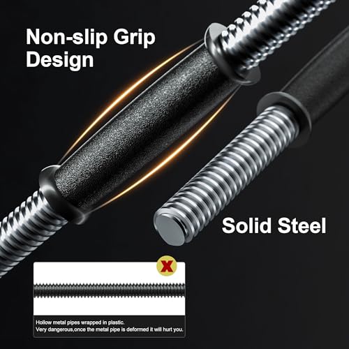 Heavy Adjustable Dumbbell Barbell Set, Metal Dumbbell Grip and Barbell Bar, 1" Center Hole Weight Plate J520997