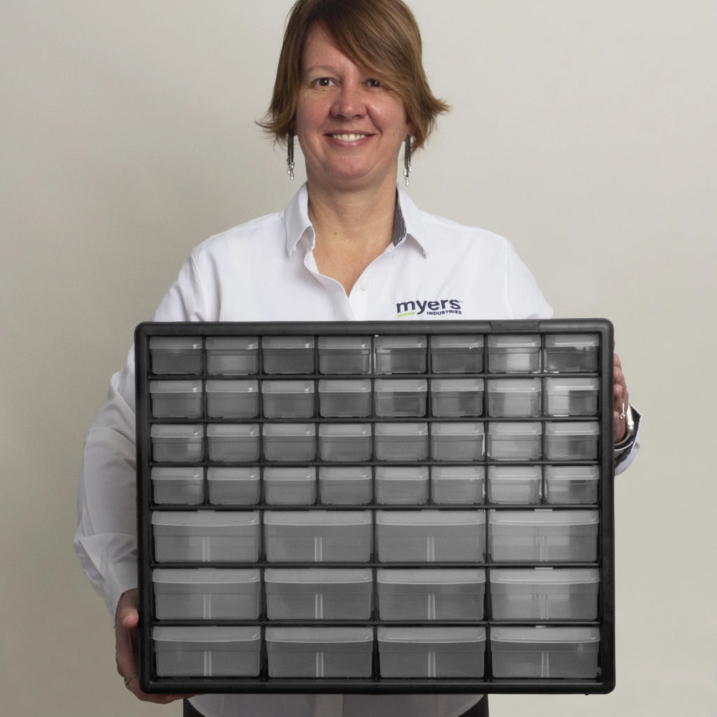 44 Drawer Black Plastic Storage Cabinet J7387