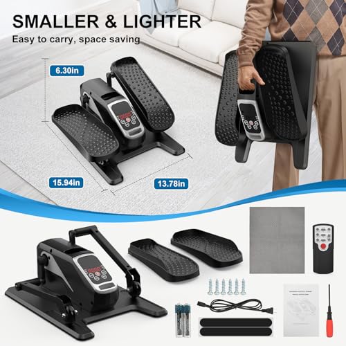 Under Desk Elliptical Machine 5 Modes 12 Speeds Low Impact Mini Electric Leg Exerciser with Non-Slip Mat V941299