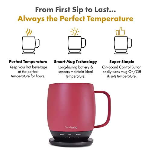 Burgundy 14 oz Self-Heating Coffee Mug V3176