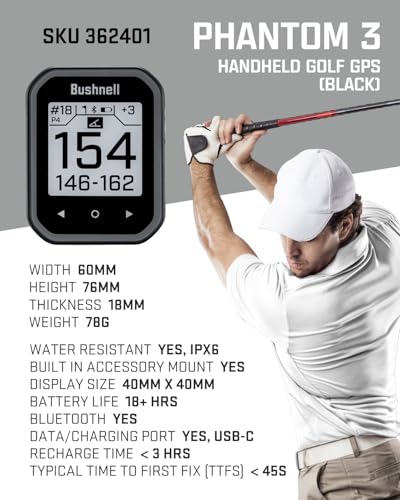 Bushnell Phantom 3 Slope GPS Golf Green with Touchscreen E607085