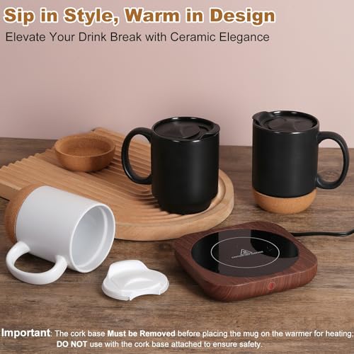 Black Electric Coffee Cup Warmer with Ceramic Mug U661230