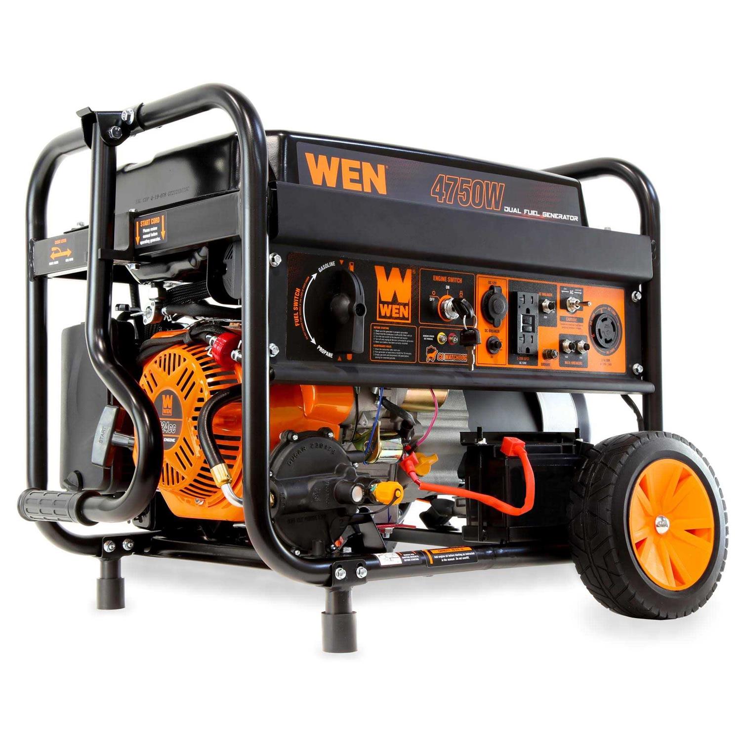 4750-Watt 120-Volt/240-Volt Dual Fuel Electric Start Portable Generator with Wheel Kit and CO Shutdown Sensor O250