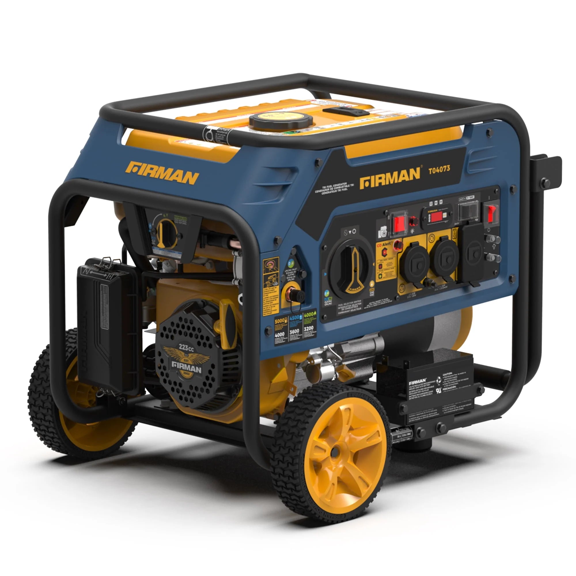 Tri-Fuel 5000/4000 Watts 120/240 Electric Start Portable Generator with CO Alert P5814