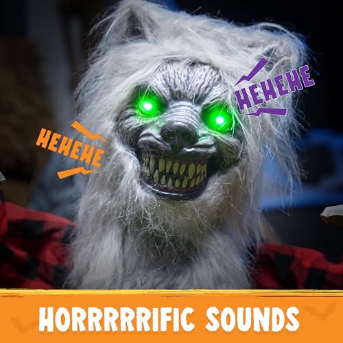 Animated Werewolf Prop with Moving Arms & Light-Up Eyes L153041
