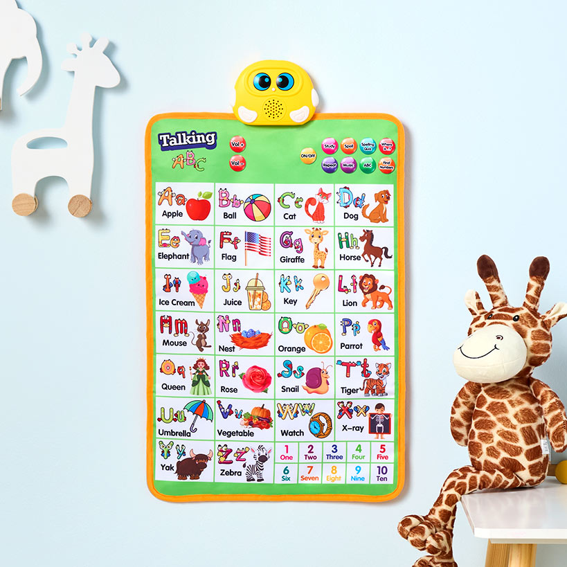 Educational Wall Chart - Learn the Alphabet, Numbers, with Sound Features