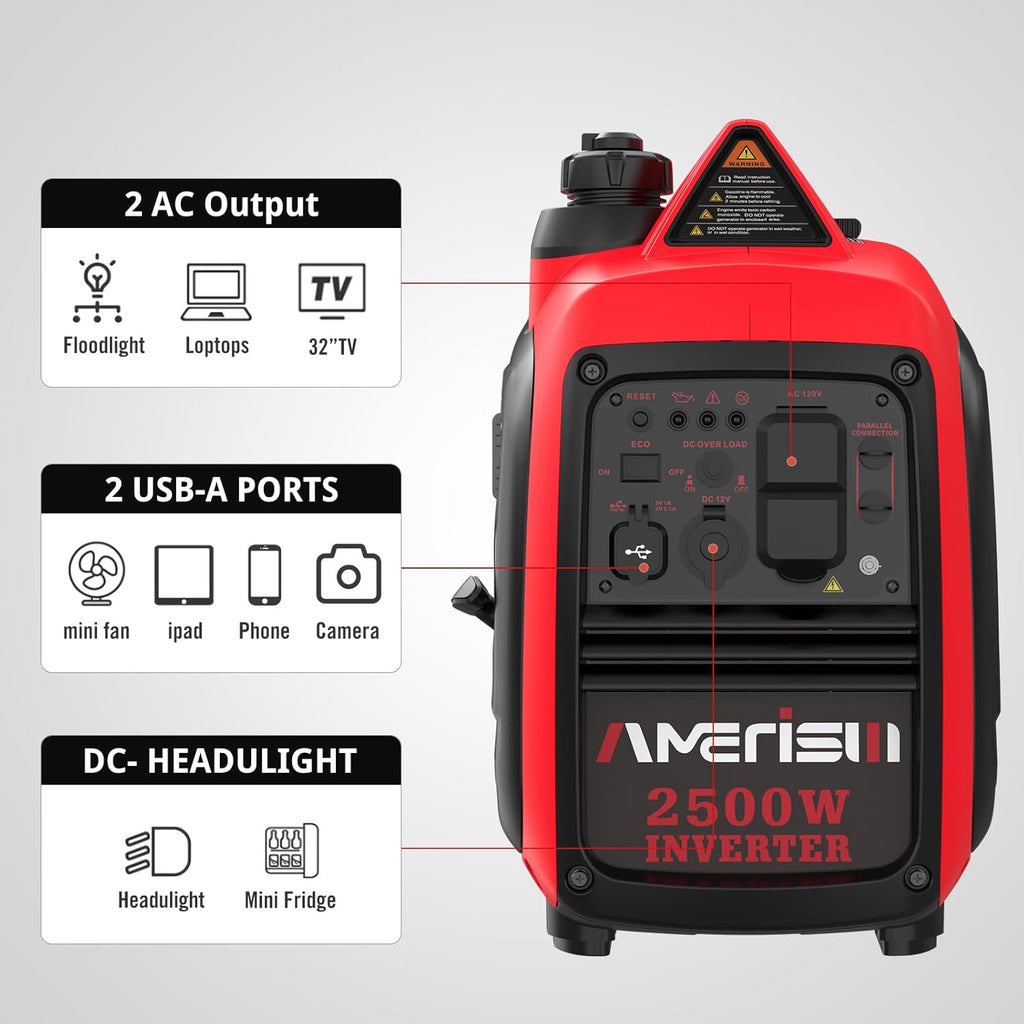 2500-Watt Gas Powered Portable Inverter Generator N10788
