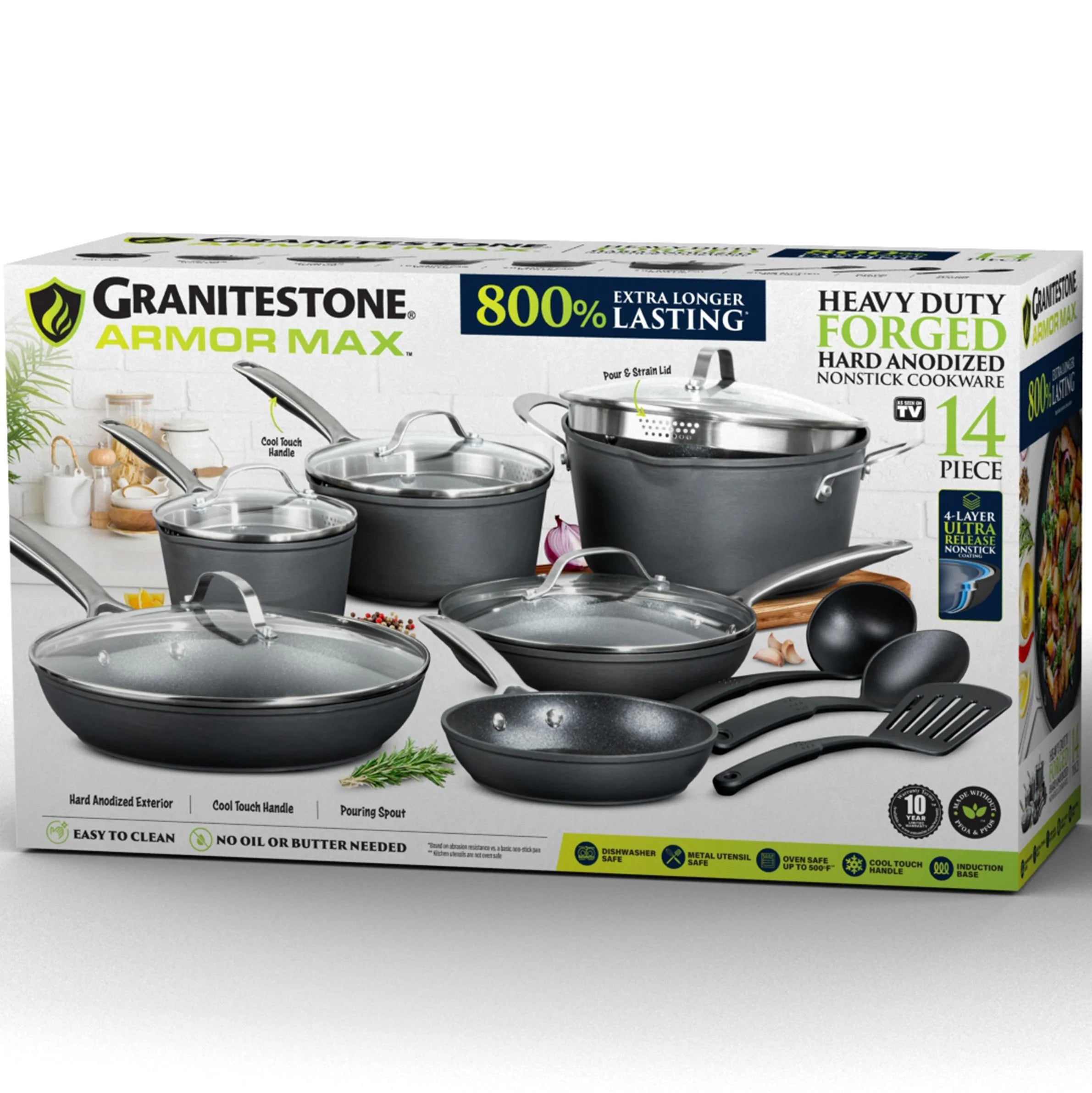 14pc Hard Anodized Cookware Set I5663
