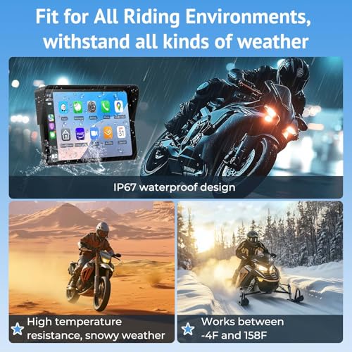 7" Waterproof Smart GPS Navigation System Screen with CarPlay and Android Auto O53513