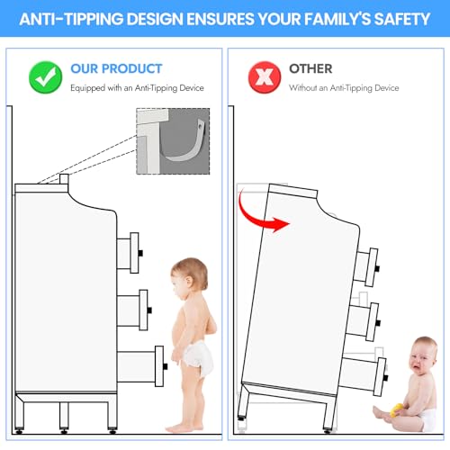 6 Drawer White Wood Dresser with Charging Station Y69934