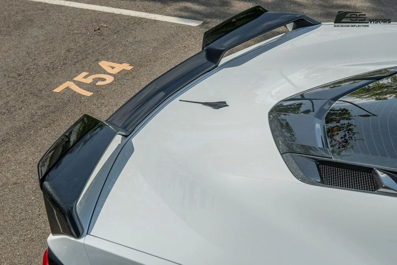 Painted Carbon Flash Metallic ABS Plastic Rear Trunk Lid Wing Spoiler Add-On Wickers Pair C6584