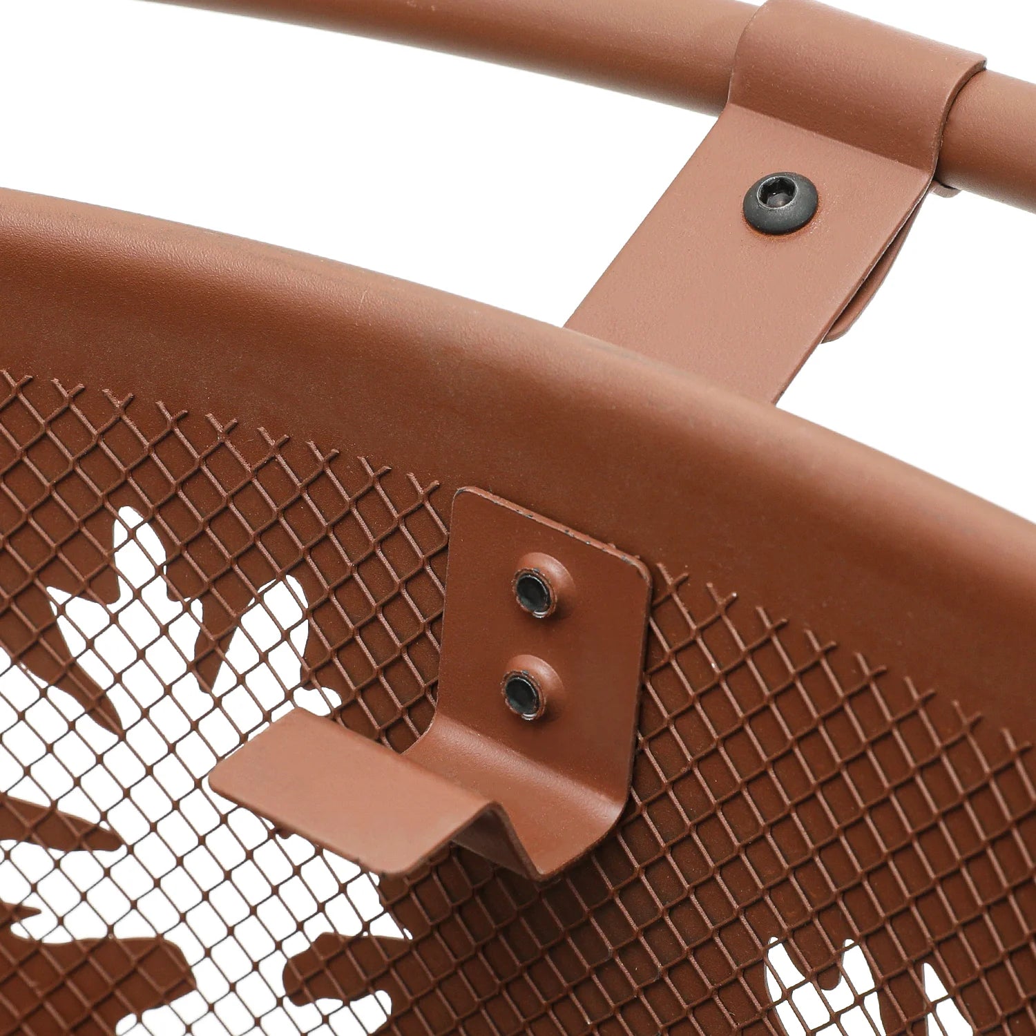 Brown Round Outdoor Fire Pit with Log Grate, Poker & Spark Screen W9427