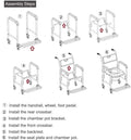 Medical Commode Toilet Rolling Shower Chair With Casters A362242