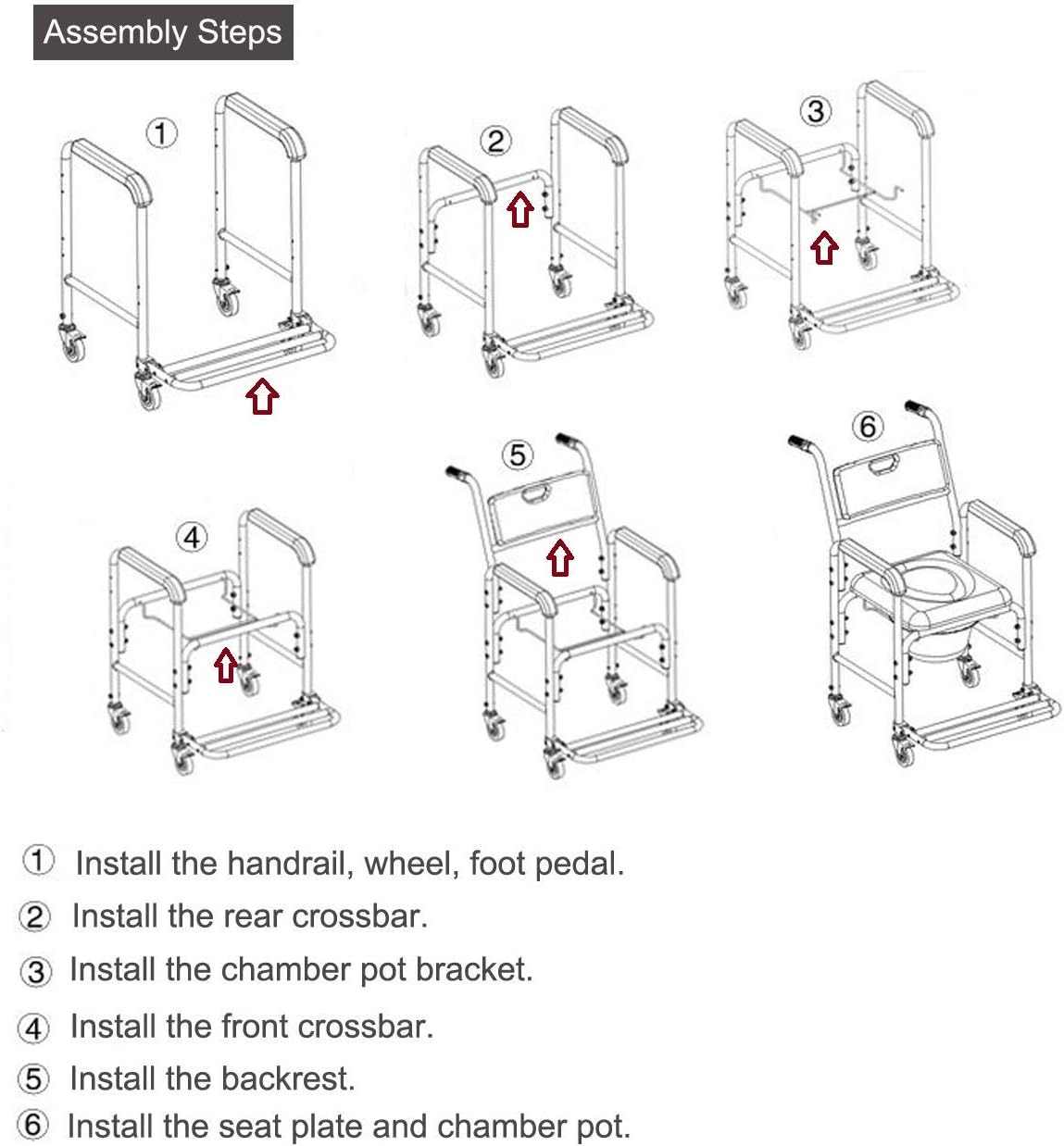 Medical Commode Toilet Rolling Shower Chair With Casters A362242