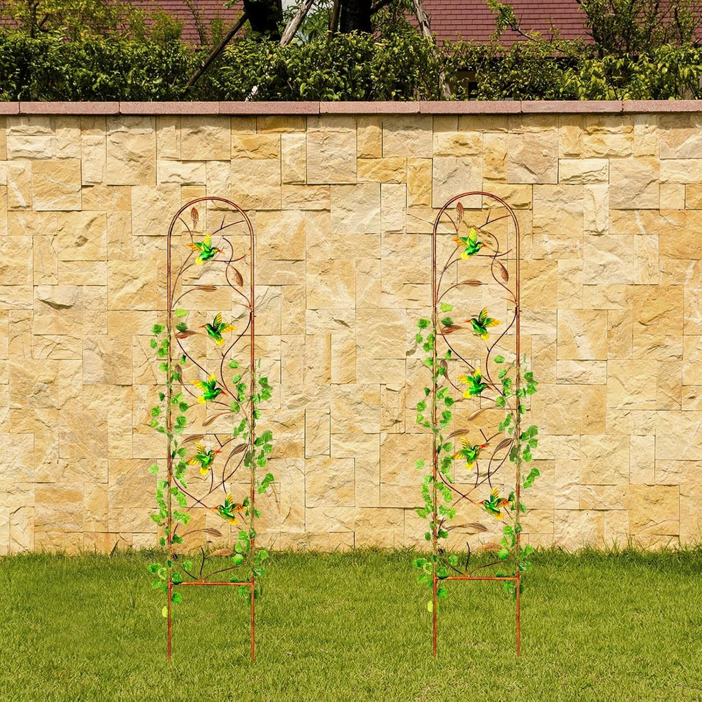 2 Pack 60 Inch High Metal Garden Trellis for Climbing Plants O957