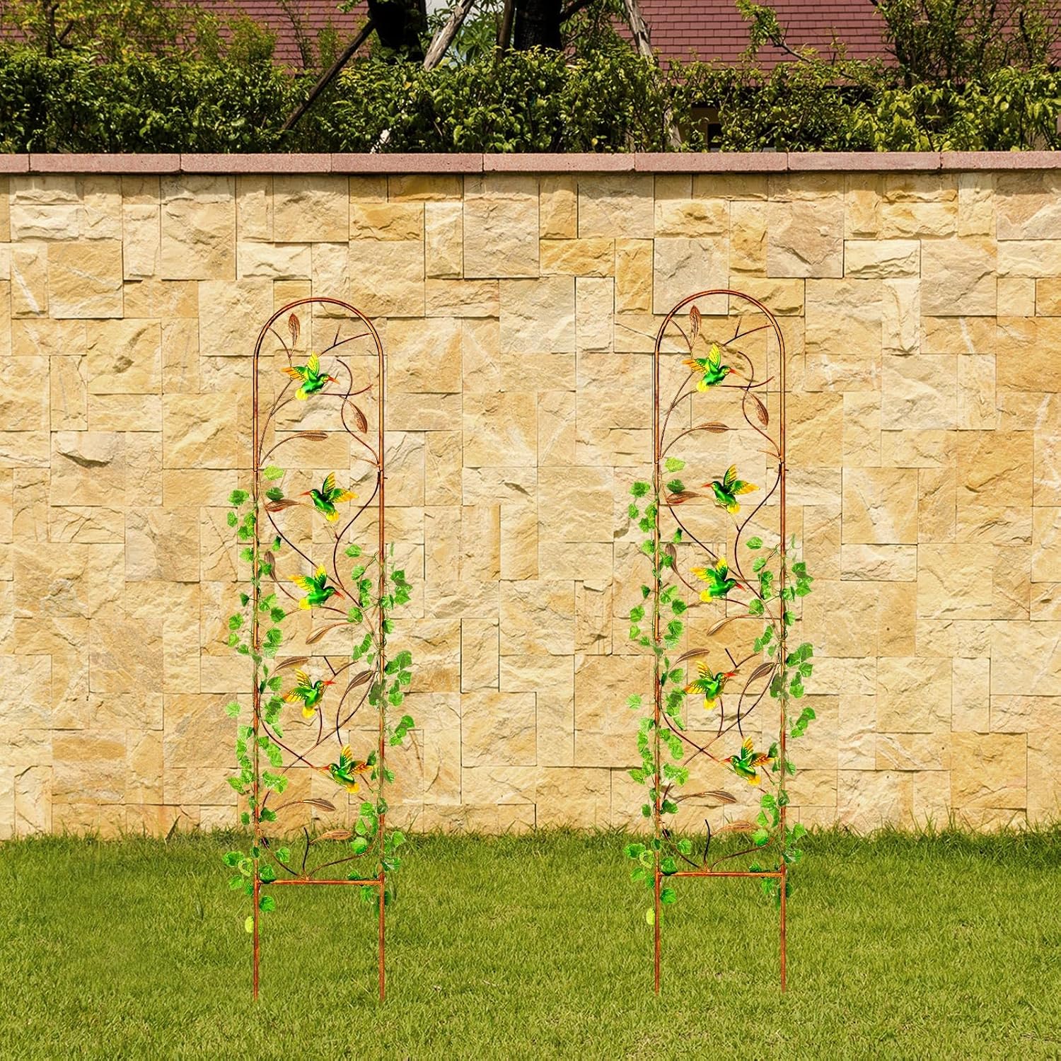 2 Pack 60 Inch High Metal Garden Trellis for Climbing Plants O957
