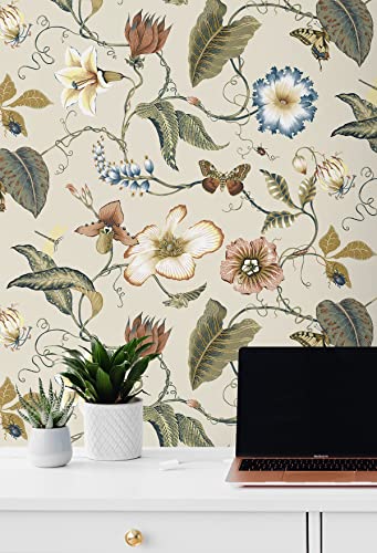 Alabaster Floral Peel and Stick Wallpaper R6728