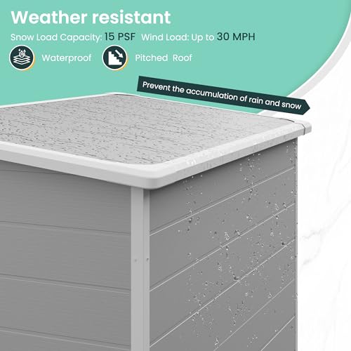 Grey & White 6x4.5 FT Plastic Outdoor Storage Shed Z262112