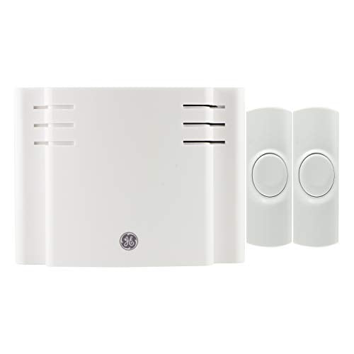 White Wireless Doorbell Kit with 2 Push Buttons and 8 Melodies H113