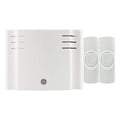White Wireless Doorbell Kit with 2 Push Buttons and 8 Melodies H113