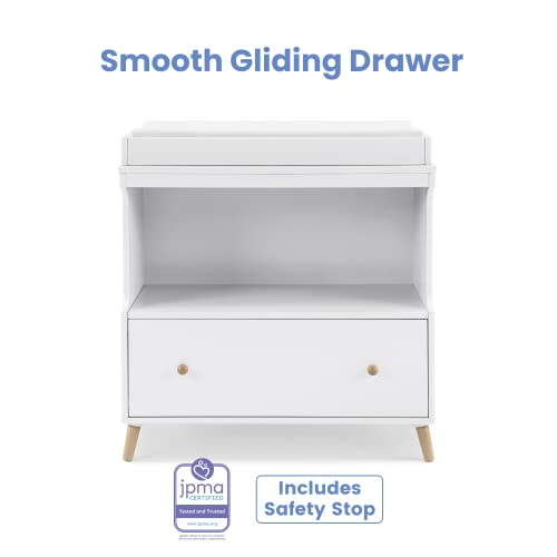 Bianca White Natural Convertible Changing Table with Drawer K41385