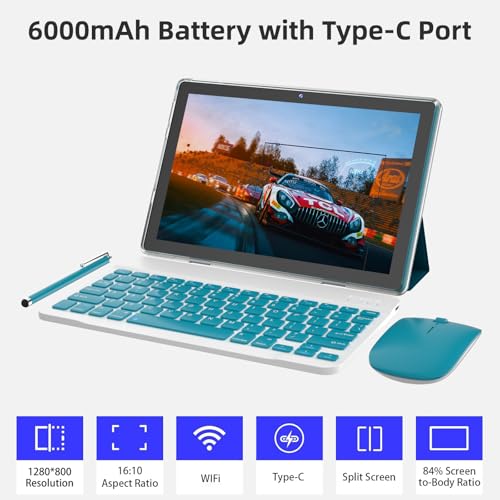 10 Inch 2 in 1 Tablet with Keyboard 8GB+64GB S72944