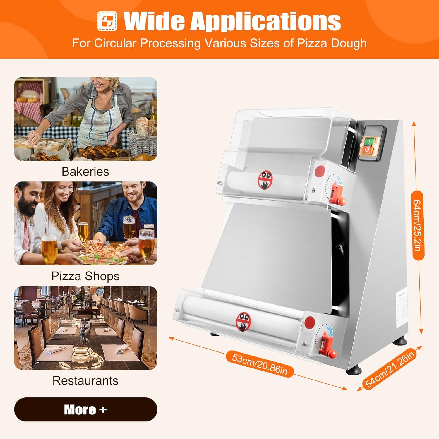 4-15 Inch Automatic Commercial Electric Pizza Dough Sheeter Machine V7425