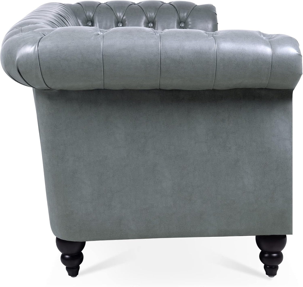 3-Seater PU Leather Chesterfield Sofa with Button Tufted F558528