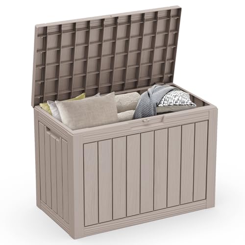 75 Gallon Waterproof Resin Deck Box with Wheels R8985