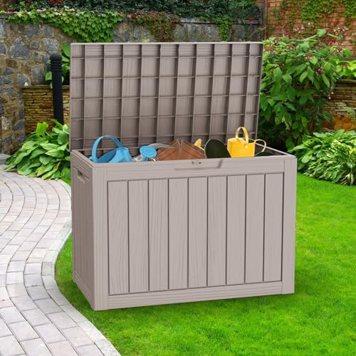 75 Gallon Waterproof Resin Deck Box with Wheels R8985
