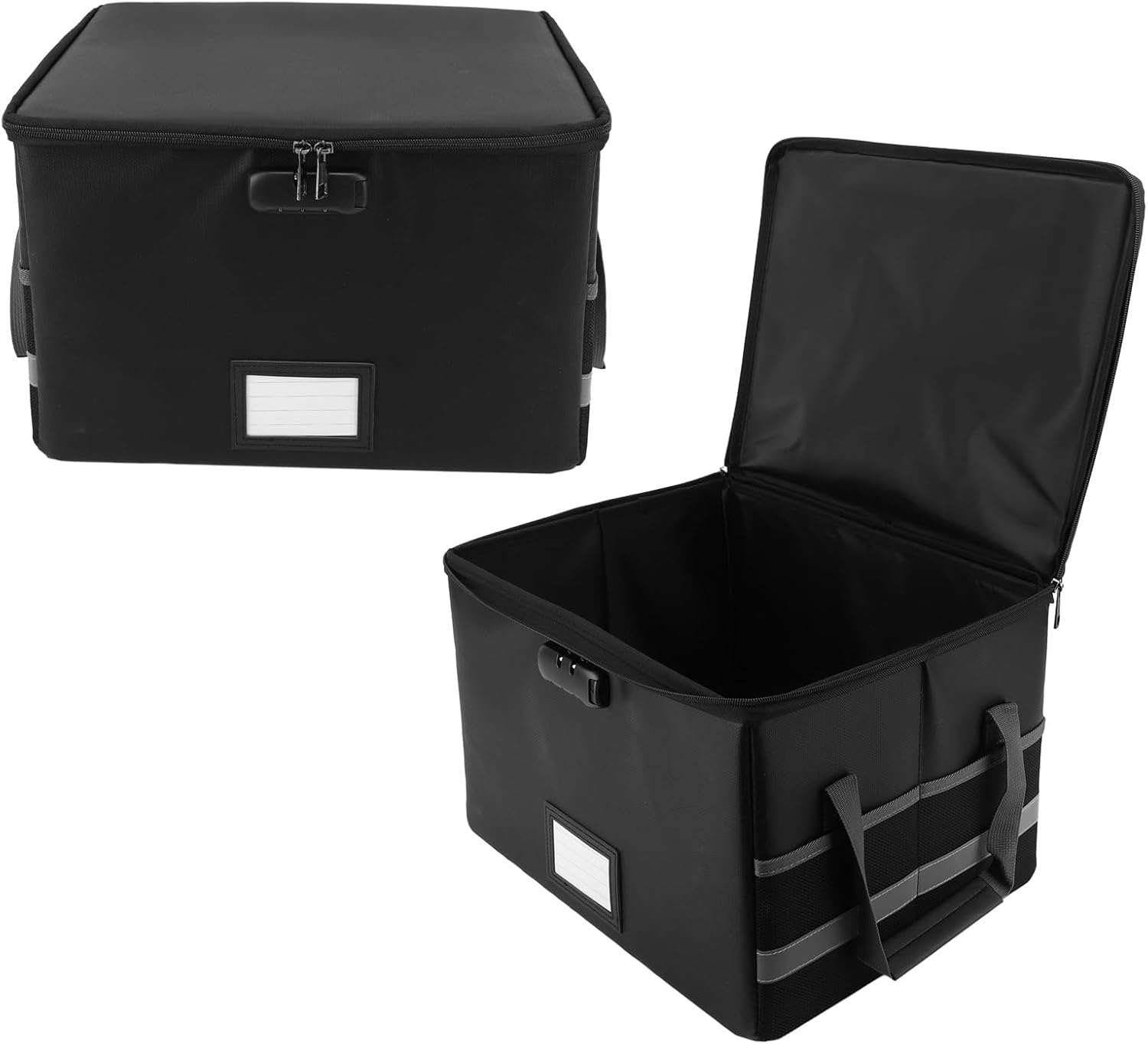 Fireproof Document Box with Lock, 15.6 x 12.2 x 10 Inches C45495