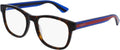 Havana Plastic Square Eyeglasses 53mm F825