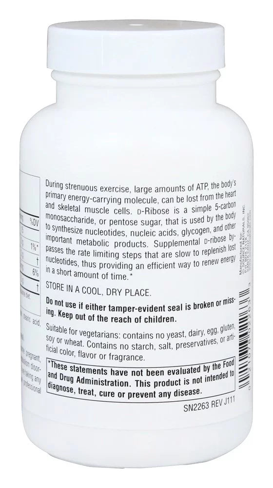 D Ribose Powder 1000 mg 90 Tablets K664186