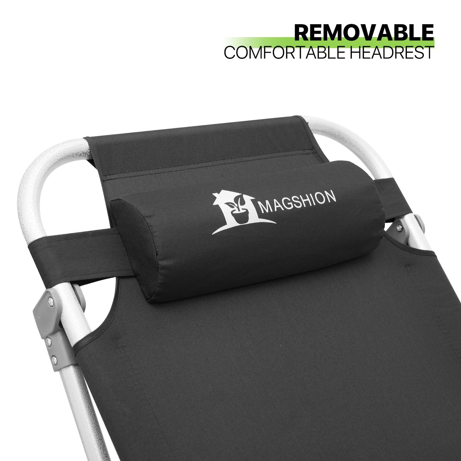 Black Portable Folding Camping Cot with Carry Bag and Pillow H770562