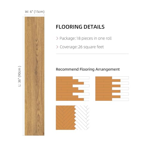 36 Pack 52 Sq.Ft Peel and Stick Vinyl Wood Flooring Planks G3974