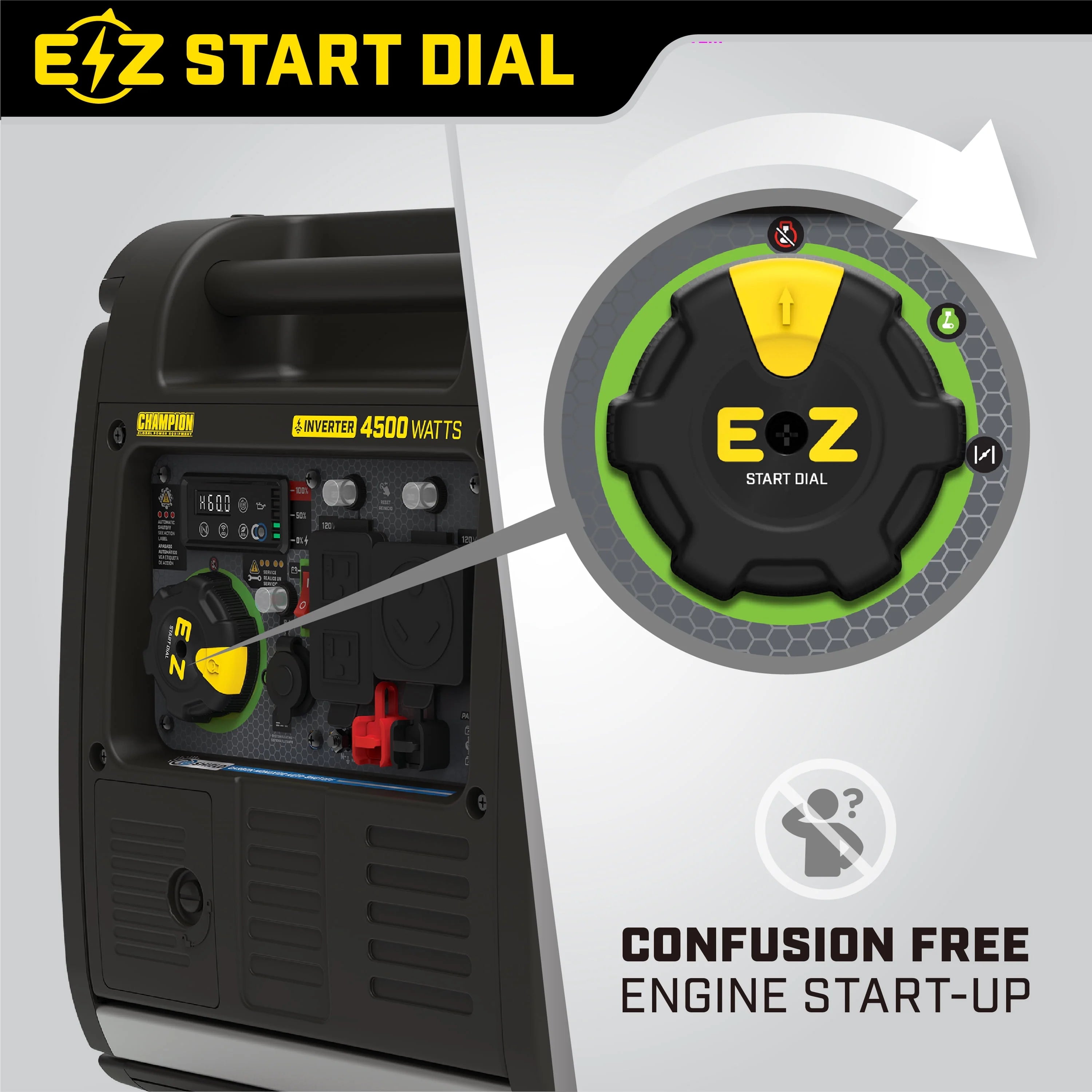 4500-Watt Wireless Remote Start Inverter Generator with CO Shield N918